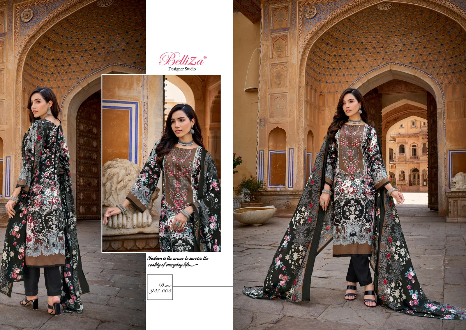 Riwayat By Belliza Viscose Rayon Digital Printed Dress Material Wholesale Price In Surat
